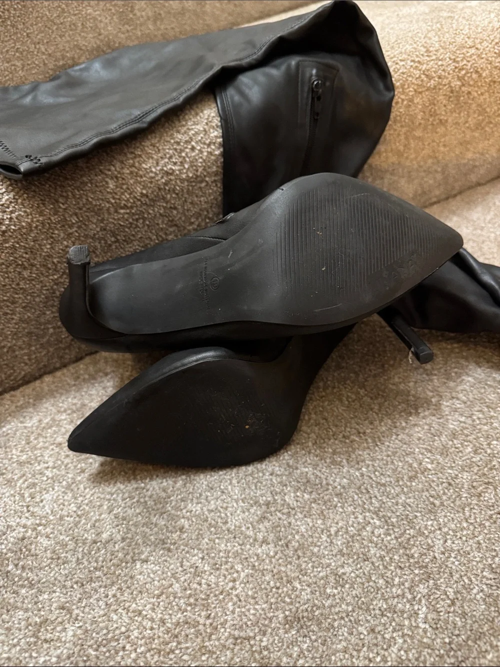 Liliana Black Over-the-Knee Pointed Toe Boots